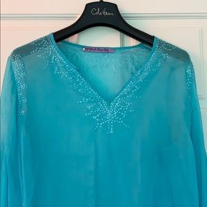 Margaret loves Pete blouse. Hand sewn sequins & bd